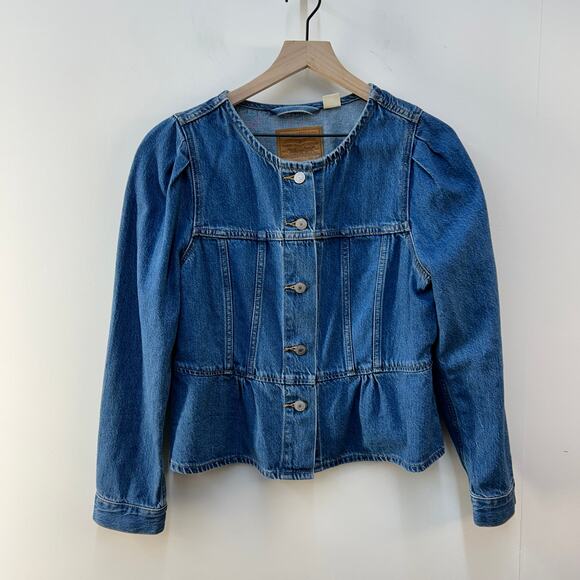 Levi's Little House on the Prairie Trucker Jean Jacket Denim Medium NO COLLAR - Picture 1 of 4
